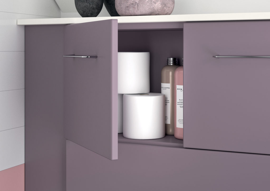 rangement meuble wc suspendu rose Ambiance Bain avec bâti support geberit